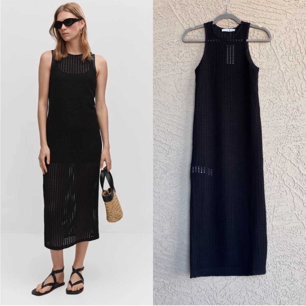 Mango Openwork Knit Dress